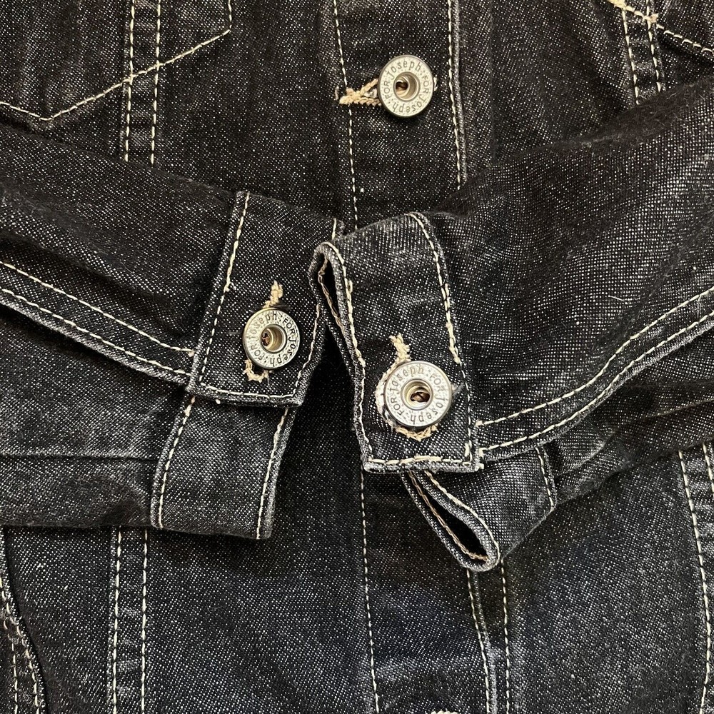 For Joseph for Nordstrom Jean Jacket Womens Small Black Denim 100% Cotton USA - Picture 11 of 16